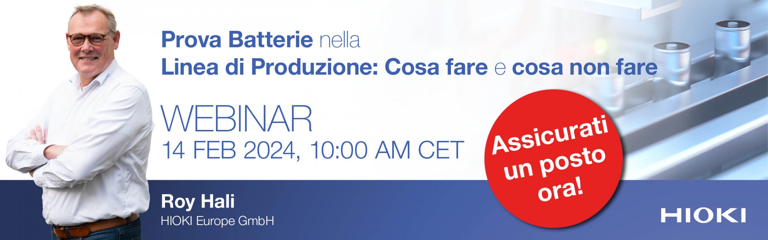 Webinar: Test nella linea di produzione delle batterie: cosa fare e cosa non fare